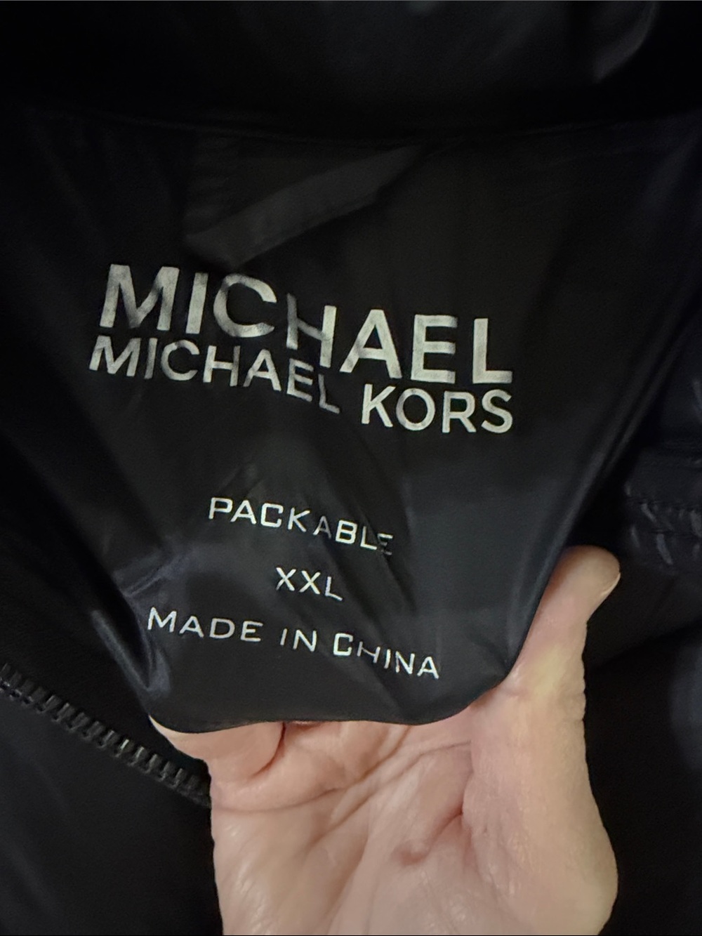 Michael Kors Black Quilted Hooded Packable Puffer Jacket with Packable Pouch - Picture 2 of 7